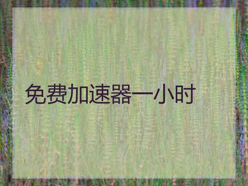 免费加速器一小时