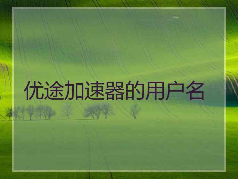 优途加速器的用户名