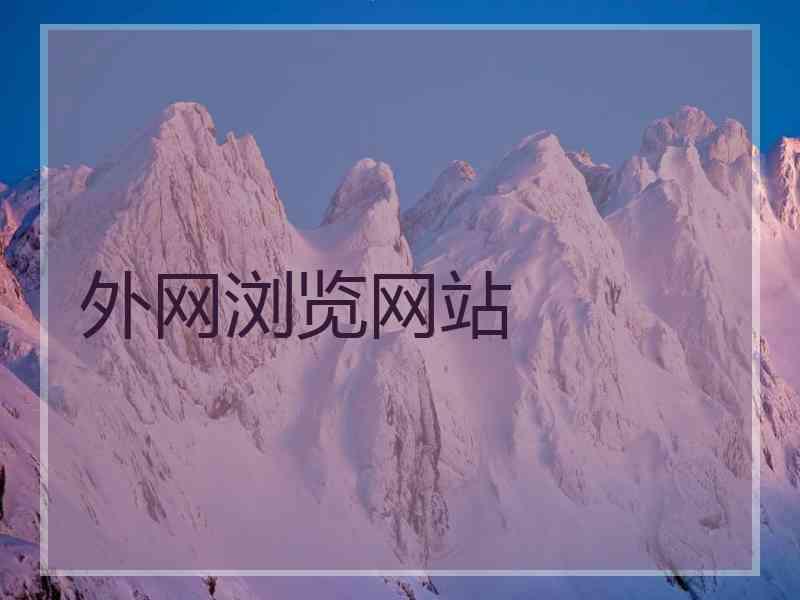 外网浏览网站