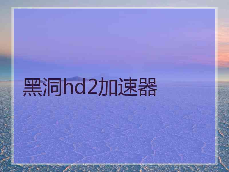 黑洞hd2加速器