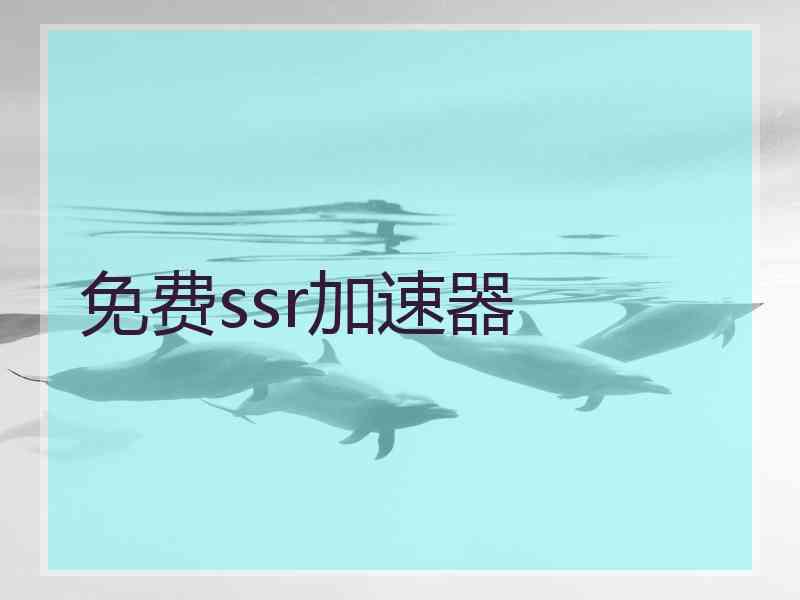 免费ssr加速器