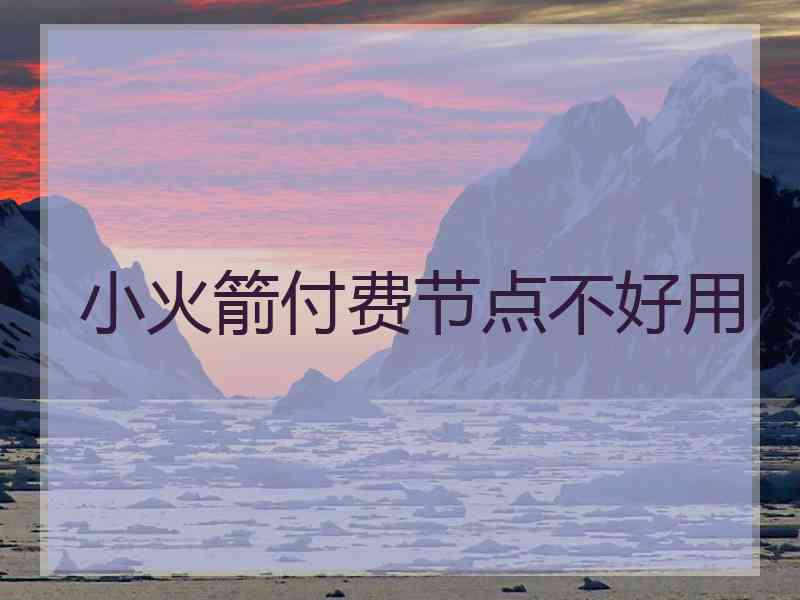 小火箭付费节点不好用
