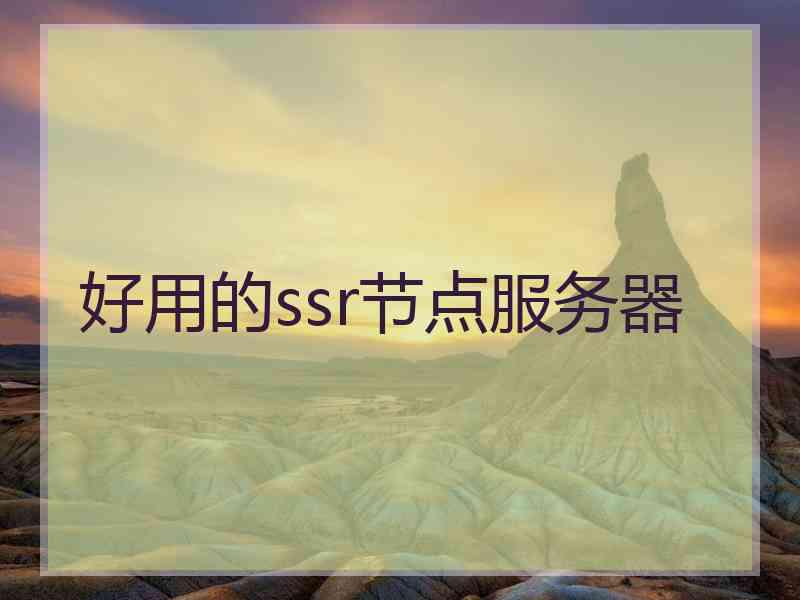 好用的ssr节点服务器